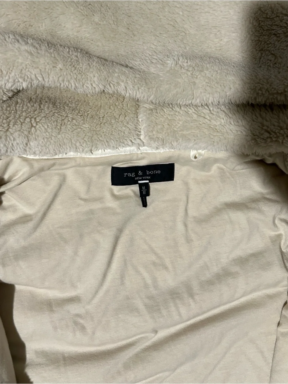rag & bone Cream / white Damon Sherpa Fleece Zip Jacket